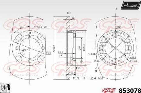 Maxtech 853078.0080 - Тормозной диск autospares.lv