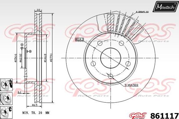 Maxtech 871079 - Тормозной диск autospares.lv