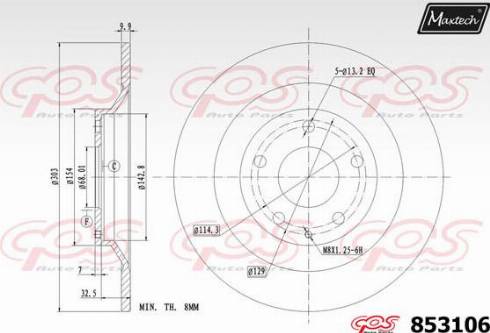 Maxtech 853106.0000 - Тормозной диск autospares.lv