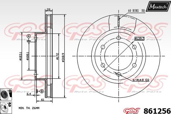 Maxtech 853110 - Тормозной диск autospares.lv