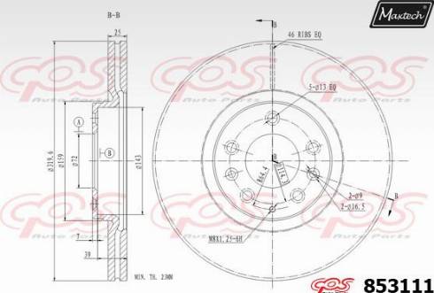 Maxtech 853111.0000 - Тормозной диск autospares.lv