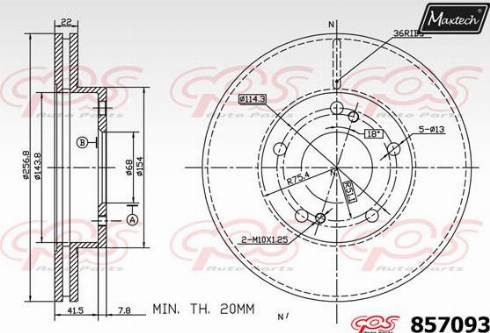 Maxtech 857093.0000 - Тормозной диск autospares.lv