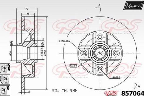 Maxtech 857064.6880 - Тормозной диск autospares.lv