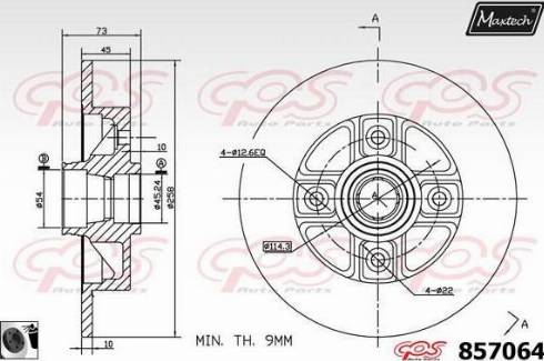 Maxtech 857064.0060 - Тормозной диск autospares.lv