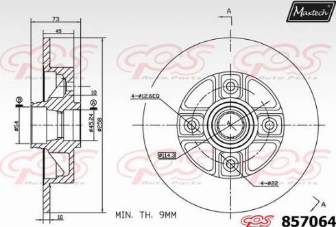 Maxtech 857064.0000 - Тормозной диск autospares.lv