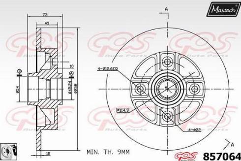 Maxtech 857064.0080 - Тормозной диск autospares.lv