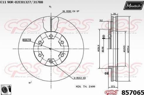 Maxtech 857065.0060 - Тормозной диск autospares.lv