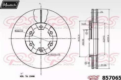 Maxtech 857065.0000 - Тормозной диск autospares.lv