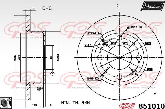 Maxtech 857065 - Тормозной диск autospares.lv