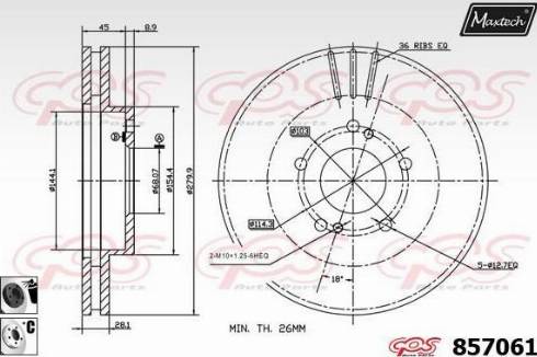 Maxtech 857061.6060 - Тормозной диск autospares.lv