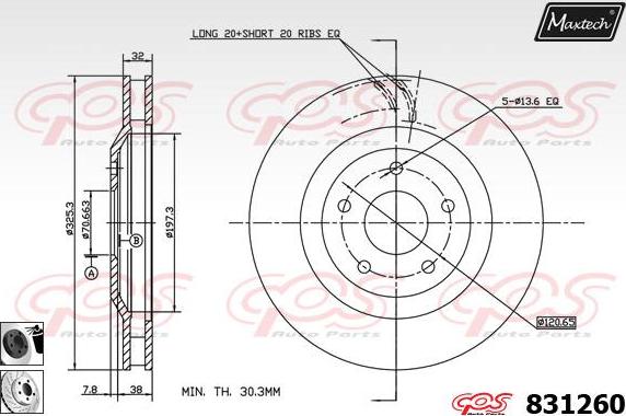 Maxtech 857061 - Тормозной диск autospares.lv