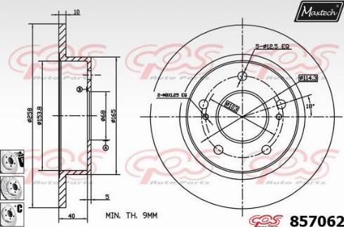 Maxtech 857062.6980 - Тормозной диск autospares.lv