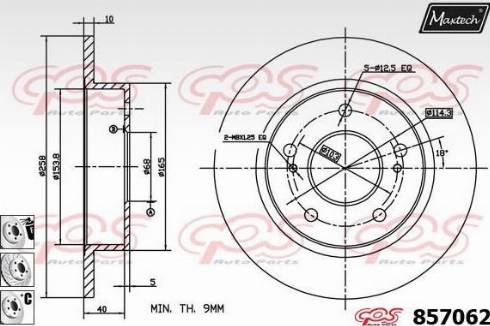 Maxtech 857062.6880 - Тормозной диск autospares.lv