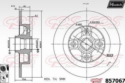 Maxtech 857067.6060 - Тормозной диск autospares.lv