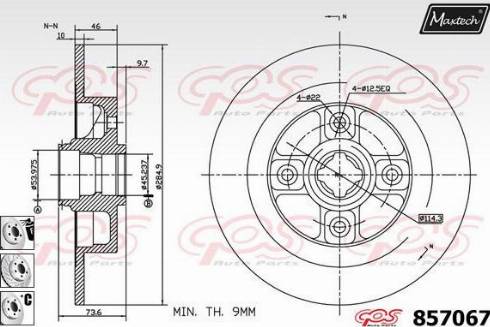 Maxtech 857067.6880 - Тормозной диск autospares.lv