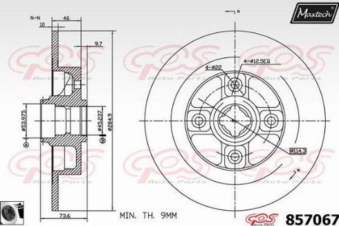 Maxtech 857067.0060 - Тормозной диск autospares.lv