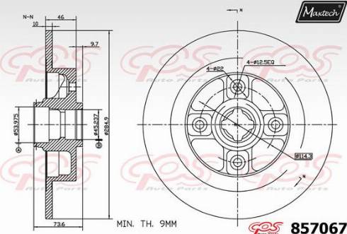 Maxtech 857067.0000 - Тормозной диск autospares.lv