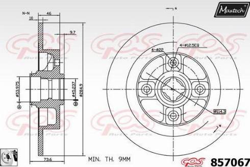 Maxtech 857067.0080 - Тормозной диск autospares.lv