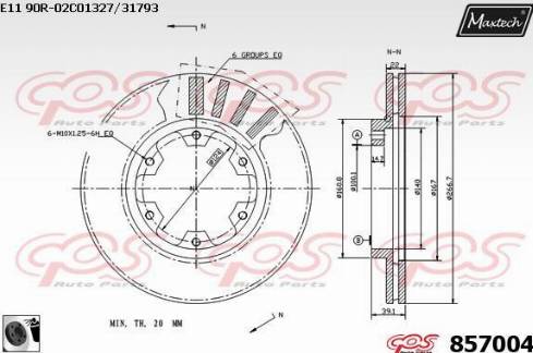 Maxtech 857004.0060 - Тормозной диск autospares.lv