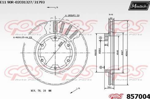 Maxtech 857004.0000 - Тормозной диск autospares.lv