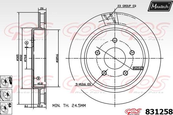 Maxtech 857004 - Тормозной диск autospares.lv