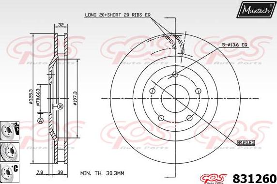 Maxtech 857003 - Тормозной диск autospares.lv