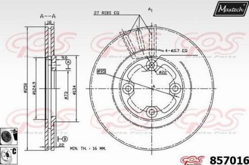 Maxtech 857016.6060 - Тормозной диск autospares.lv