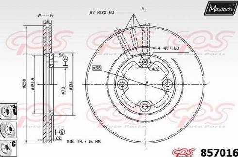 Maxtech 857016.6880 - Тормозной диск autospares.lv