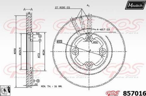 Maxtech 857016.0080 - Тормозной диск autospares.lv