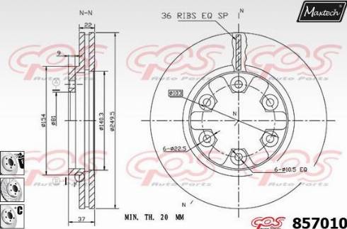 Maxtech 857010.6980 - Тормозной диск autospares.lv