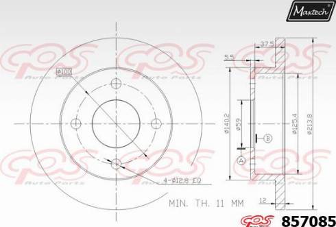 Maxtech 857085.0000 - Тормозной диск autospares.lv