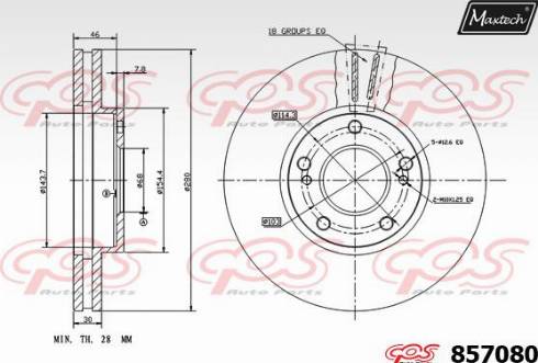 Maxtech 857080.0000 - Тормозной диск autospares.lv