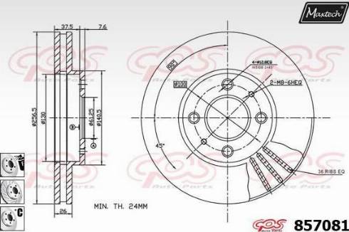 Maxtech 857081.6880 - Тормозной диск autospares.lv