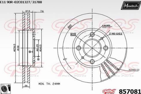 Maxtech 857081.0060 - Тормозной диск autospares.lv