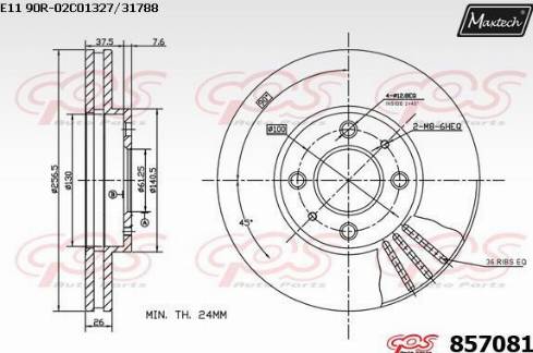 Maxtech 857081.0000 - Тормозной диск autospares.lv