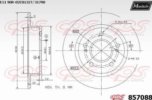 Maxtech 857088.0000 - Тормозной диск autospares.lv