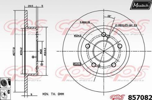 Maxtech 857082.6060 - Тормозной диск autospares.lv