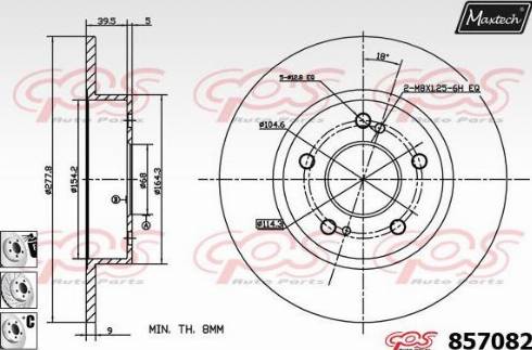 Maxtech 857082.6980 - Тормозной диск autospares.lv