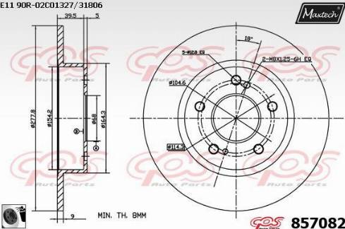 Maxtech 857082.0060 - Тормозной диск autospares.lv