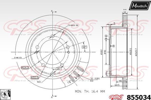 Maxtech 857082 - Тормозной диск autospares.lv