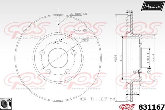 Maxtech 857020 - Тормозной диск autospares.lv