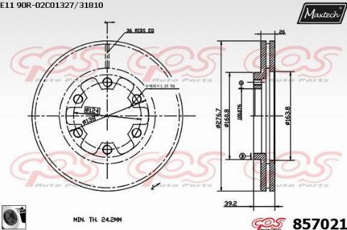 Maxtech 857021.0060 - Тормозной диск autospares.lv