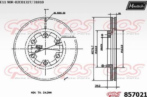 Maxtech 857021.0000 - Тормозной диск autospares.lv