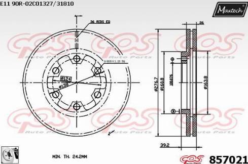 Maxtech 857021.0080 - Тормозной диск autospares.lv