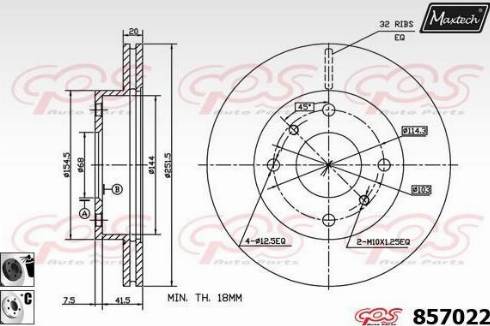 Maxtech 857022.6060 - Тормозной диск autospares.lv