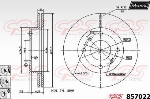 Maxtech 857022.6980 - Тормозной диск autospares.lv