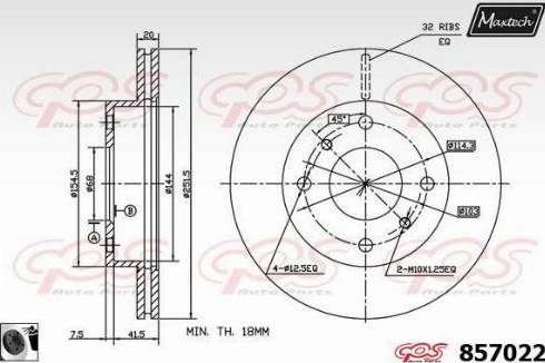 Maxtech 857022.0060 - Тормозной диск autospares.lv