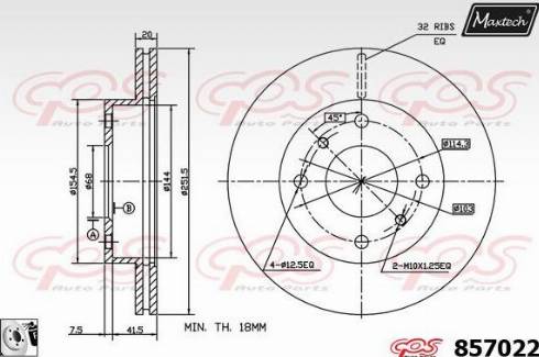 Maxtech 857022.0080 - Тормозной диск autospares.lv