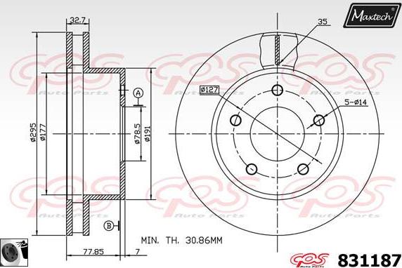 Maxtech 857022 - Тормозной диск autospares.lv