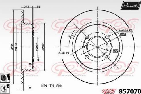 Maxtech 857070.6060 - Тормозной диск autospares.lv